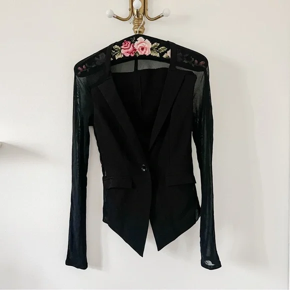 ๐ DONATED ๐ MATERIAL GIRL Mesh Blazer - Picture 1 of 2